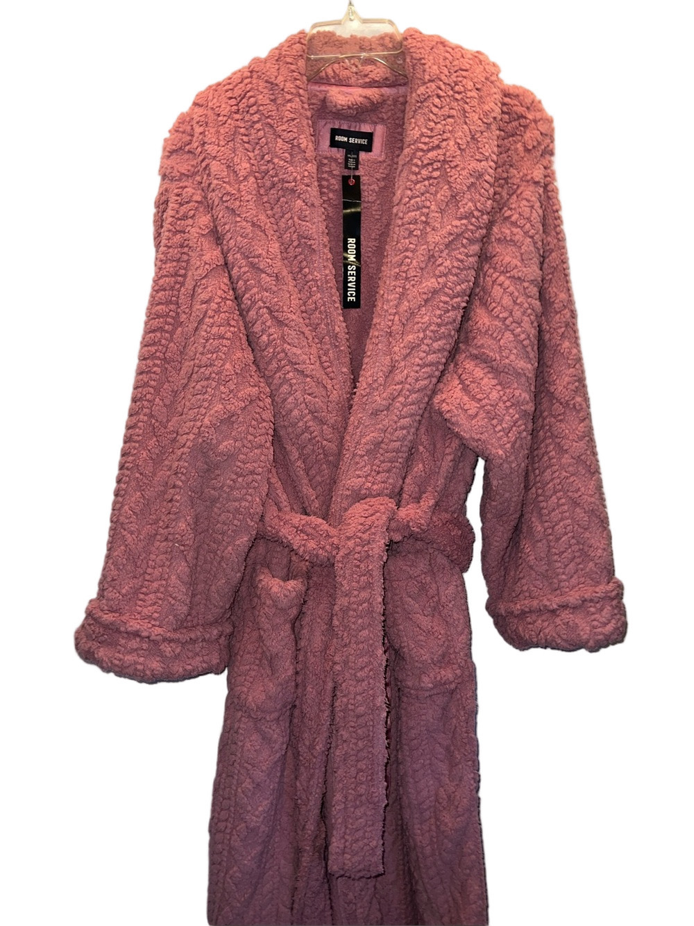 Room Service Plush Robe in Dusty Rose, Plus Size